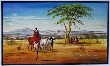 African Painting - Finding Friends from Africa